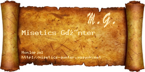 Misetics Günter névjegykártya